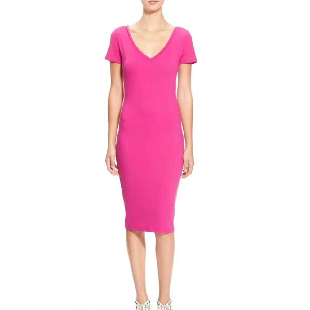 Leith Body con Pink XS  Midi Dress NEW